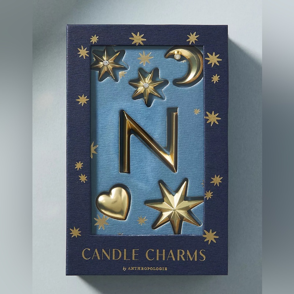 NWT Anthropologie Monogram Candle Charms "N"